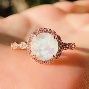 New rose gold fire opal ring